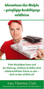 Flyer »Minijobs – geringfügige Beschäftigungsverhältnisse« als PDF herunterladen Flyer Minijobs